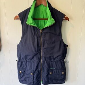 💚💙Lauren Ralph Lauren Reversible Utility Vest Navy Green 90s Preppy Outdoor M